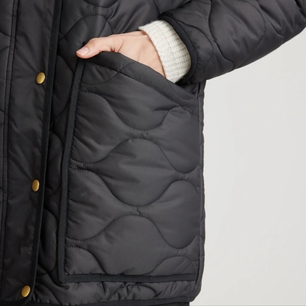 Quince Featherless Quilted Long Puffer Jacket - black - Picture 7 of 16